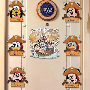Personalized Pirates of the Caribbean Magnet, Mickey Pirate Magnets,Cruise Door Pirate Magnets,Mickey and Friends Magnets,Dcl Cruise Magnets