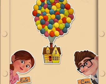 Personalisierter Up Pixar Magnet, Disney Up Paar Magnet, Carl und Ellie Magnet, Disney Cruise Türmagnet, Cruise Türmagnet, Up Film Magnet