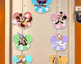 Personalized Disney Summer Cruise Magnets, Disney Vacation Magnets, Mickey and Friends Magnet, Disney Cruise Door Magnet, Dcl Cruise Magnets