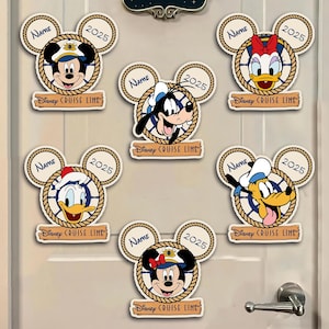 Personalized Mickey Door Magnets, Mickey and Friends Cruise Magnets, Disney Cruise Door Magnet, Family Cruise Magnets, Dcl Cruise Magnets