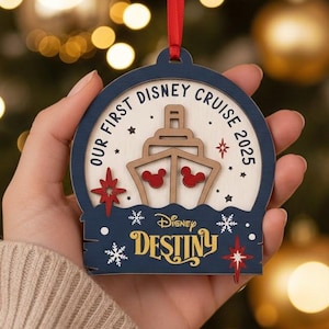 Personalized First Disney Cruise 2025 Ornament, Disney Destiny Family Cruise Ornament, Mickey Family Cruise Ship Ornament, Xmas Tree Decor