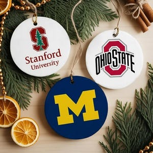 Personalized College Ornament, Graduation Ornaments, College Logo Ornament, University Ornaments, Ceramic Ornaments, Custom Ornament