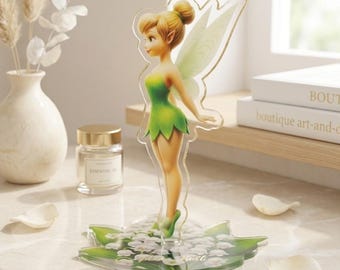 Disney Tinkerbell Acrylic Spinning Standee, Tinkerbell Fairy Standee, Disney Fairy Spinning Standee, Tinkerbell Lily Of The Valley Decor