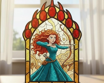 Merida Princess Suncatcher Candle Holder, Disney Brave Bookshelf Decor, Disney Merida Light Book Nook, Disney Princess Home Decor