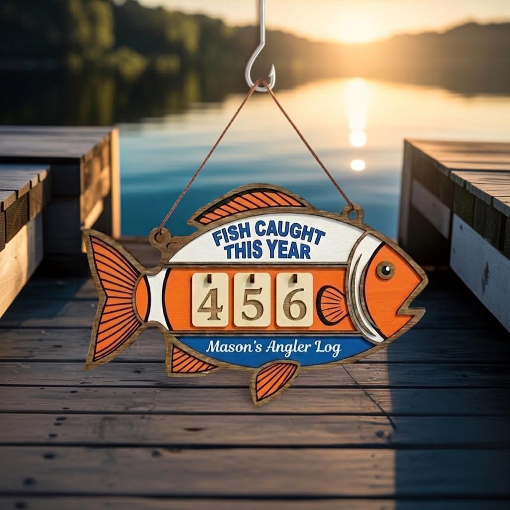 Personalized Fish Shape Tracker Sign, Fish Caught This Year Counter ...