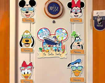 Ímãs personalizados para férias na Disney, ímãs para cruzeiro de verão, ímã do Mickey e seus amigos, ímã de porta para cruzeiro da Disney, ímãs para cruzeiro da DCL