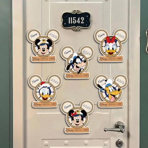 Personalized Mickey Door Magnets, Mickey and Friends Cruise Magnets, Disney Cruise Door Magnet, Family Cruise Magnets, Dcl Cruise Magnets