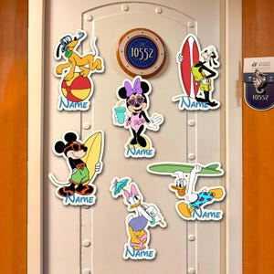 Personalized Disney Summer Cruise Magnets, Disney Vacation Magnets, Mickey and Friends Magnet, Disney Cruise Door Magnet, Dcl Cruise Magnets