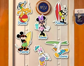 Personalisierte Disney Sommer Cruise Magnete, Disney Urlaub Magnete, Micky und Freunde Magnet, Disney Cruise Türmagnet, Dcl Cruise Magnete