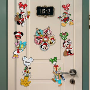 Personalized Christmas Cruise Door Magnets, Christmas Magnets Dcl, Christmas Mickey Mouse Magnet, Mickey Balloon Magnet, Mickey Santa Magnet