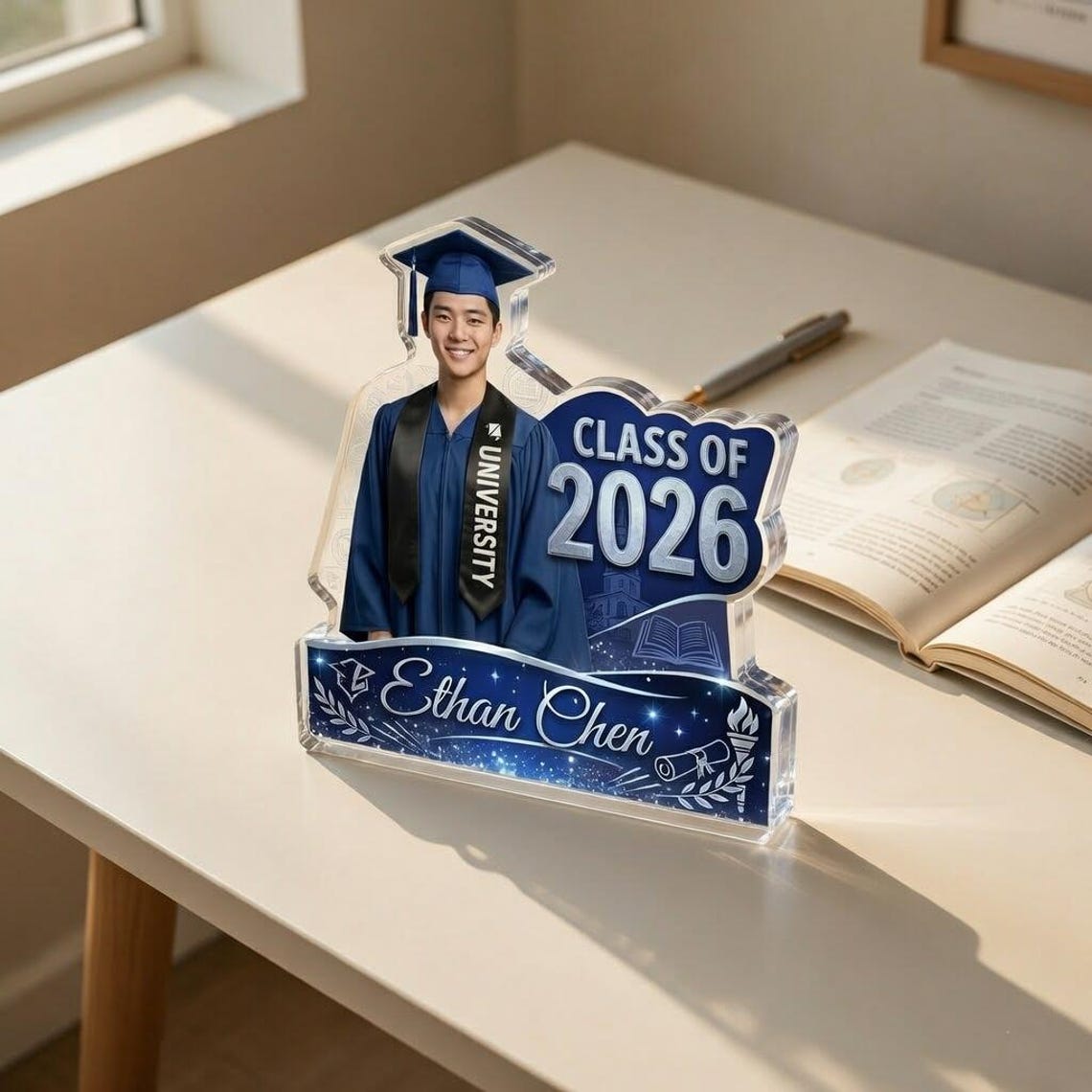 Grad Plaque Personalized Graduation Acrylic Plaque With Photo for Him, Class of ...