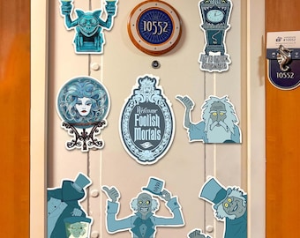 Welcome Foolish Mortals-magneet, Haunted Mansion-magneet, Mickey and Friends-magneet, Halloween Mickey on Seas-magneten, DC-cruisemagneten