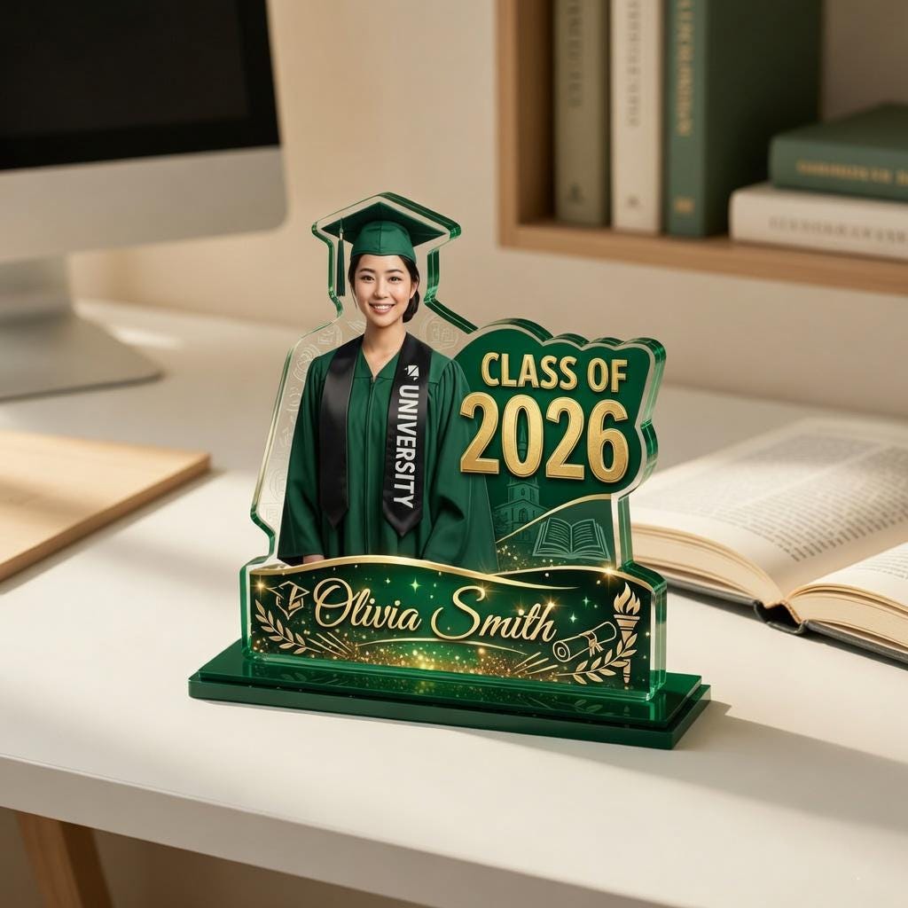 Grad Plaque Personalized Graduation Acrylic Plaque With Photo for Her, Custom Class ...