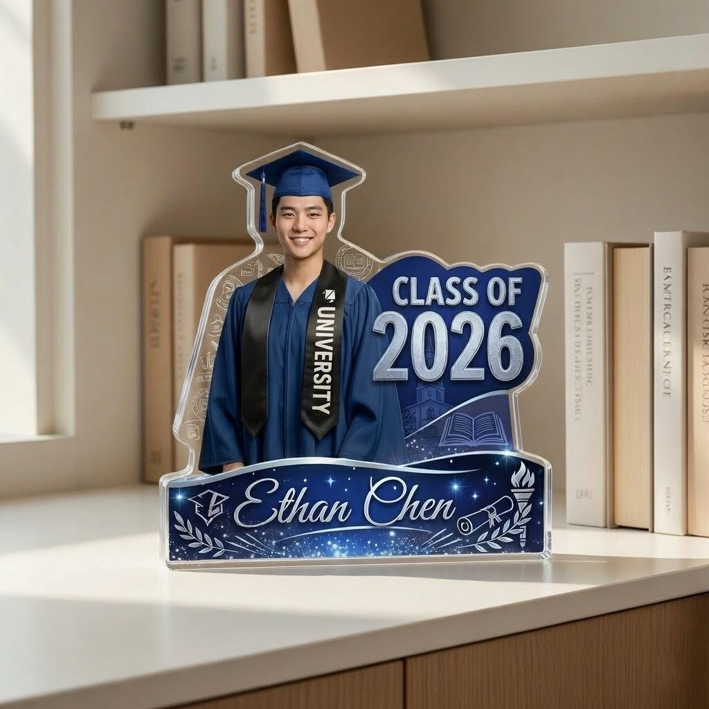 Grad Plaque Personalized Graduation Acrylic Plaque With Photo for Him, Class of ...
