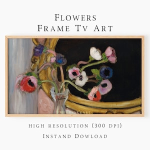 Frame Tv Art-Henri Matisse, Anemones in the Black Mirror | Frame TV-Artful Floral Painting