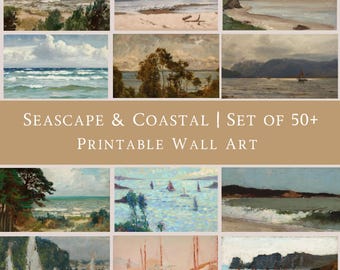 Seascape-Coastal Gallery | Set of 50+ | Vintage-Seascape Bundle | Printable Wallart-Gallery