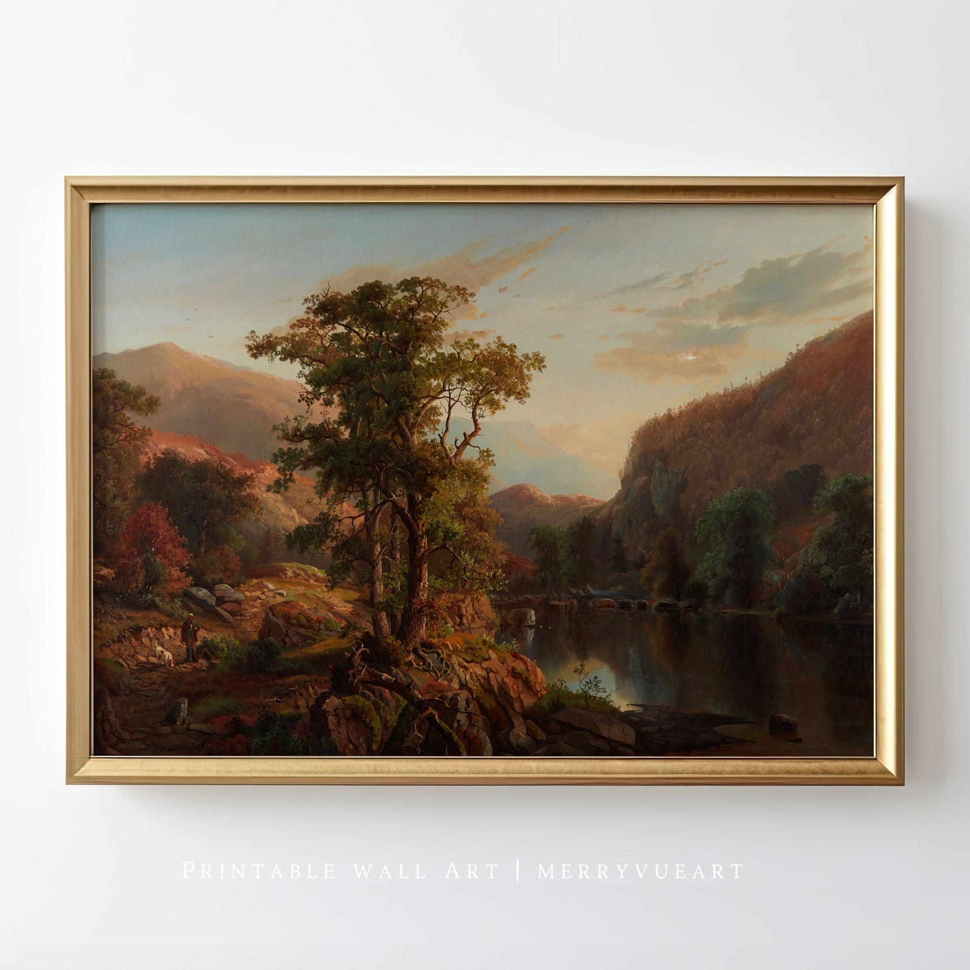 ウォールアート　壁掛け　秋　風景 秋の風景 | 素朴な秋のプリント | 秋のウォールアート | 印刷可能な