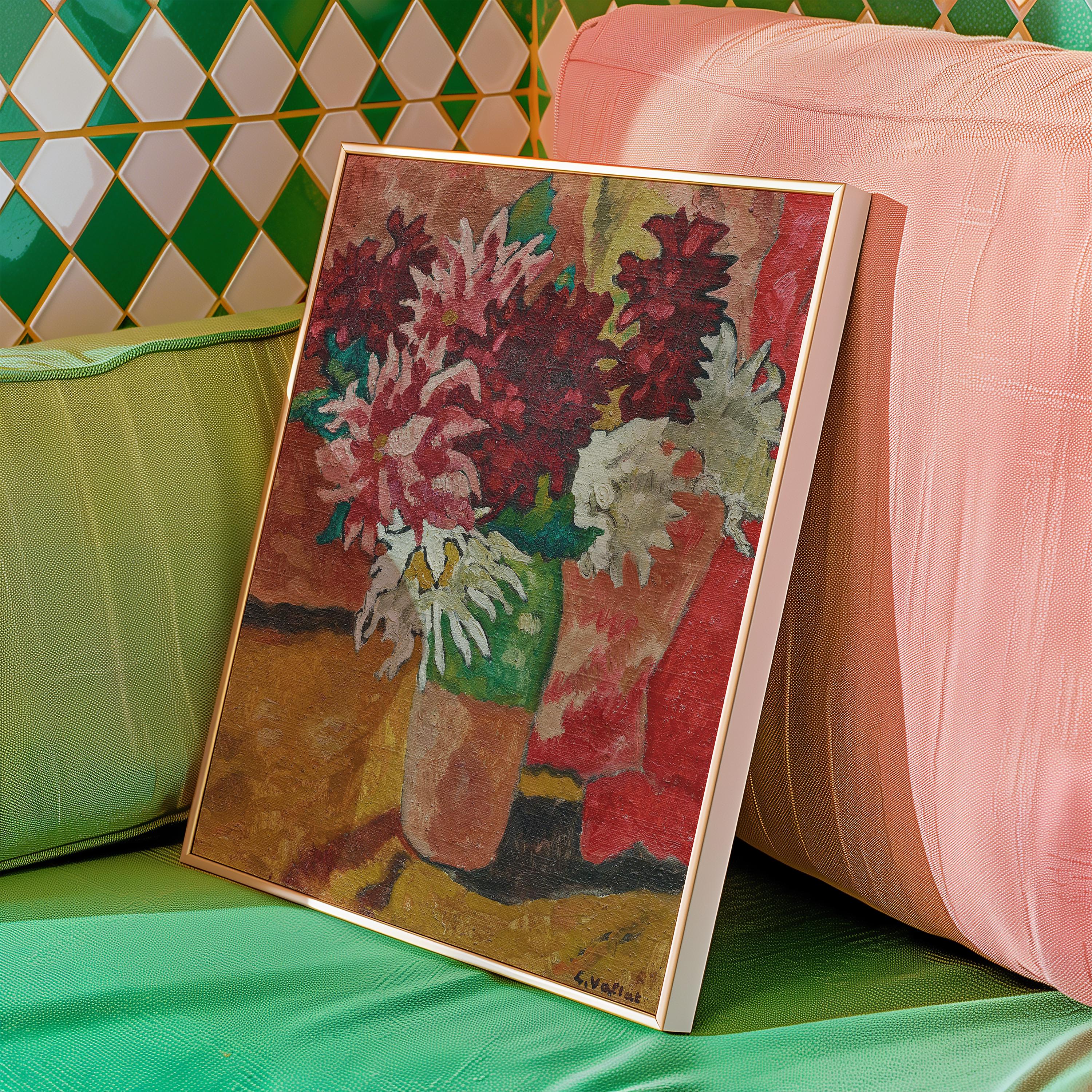Vintage-floral-wallart Print | Artful-floral Oil Paint