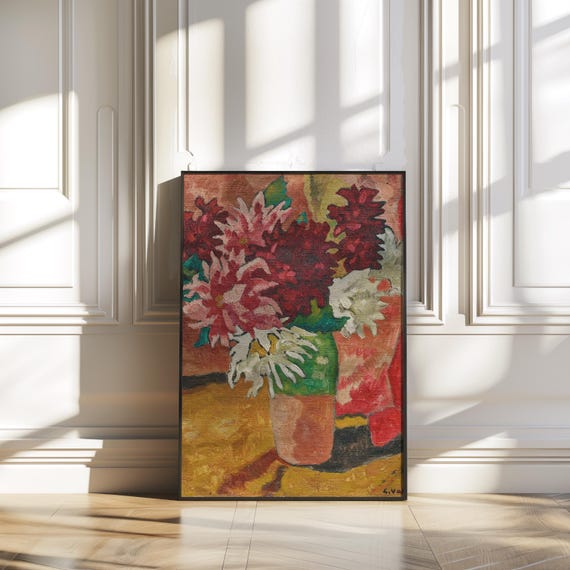 Vintage-floral-wallart Print | Artful-floral Oil Paint