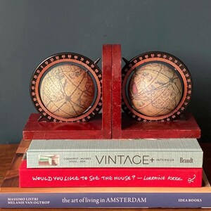 Bookends set vintage globe