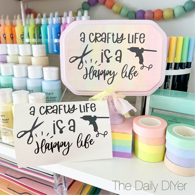 Crafty life is a Happy Life Decal image 1