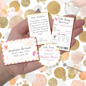 Printable Tooth Fairy Kit Letter Template Lost Tooth Certificate Receipt Envelope Set Kids Tooth Record Keepsake For Parents Magical Touch Instant Download Easy Print Diy Craft Fun Activity Childrens Tooth Fairy Gift