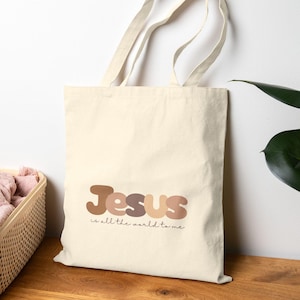 Christian Tote Bag, Jesus is all the world to me, Jesus tote, Faith Bag, Religious Gift Women, teen baptism gift, christian gift for her