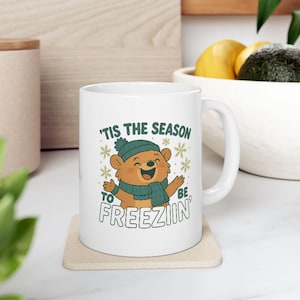 Winter Holiday Ceramic Mug: &#39;Tis the Season Coffee Cup (11oz, 15oz)