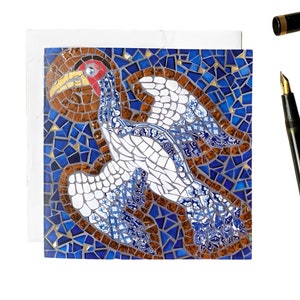 Kraanmozaïek kunstkaart ~ blanco binnenkant ~ Artistieke vogelwenskaart voor speciale momenten ~ kaart vriendin / vrouw / moeder ~ housewarmingkaart