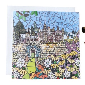 Carte Abbotsford House Flower Garden ~ maison de Sir Walter Scott ~ carte de voeux carrée vierge ~ carte-cadeau écossaise ~ carte pour notes Scottish Borders