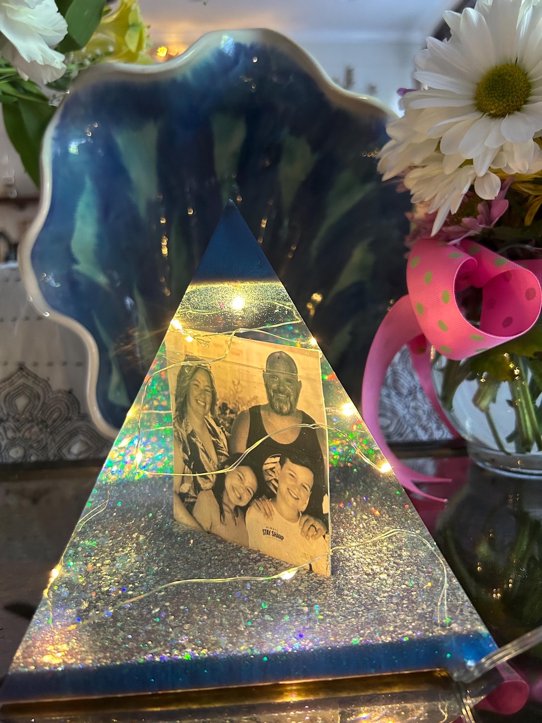 Pyramid Custom Large Pyramid With Lights and Family Photo Keepsake - Etsy