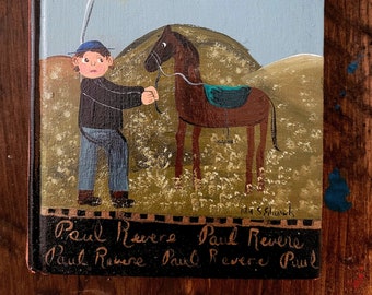 Handpainted Folk Art, Upcycled Book, Paul Revere and the World He Lived In