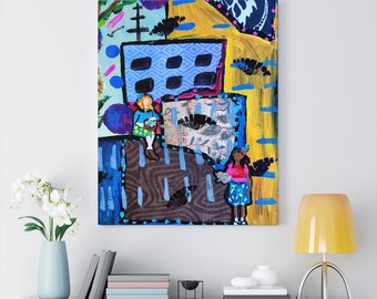 My Little Neighborhood 6, Scene, Modern Folk Art Print