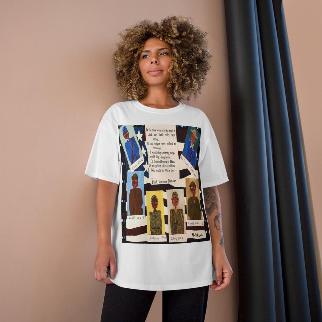 African American Folk Art Military Tribute Champion T-shirt 