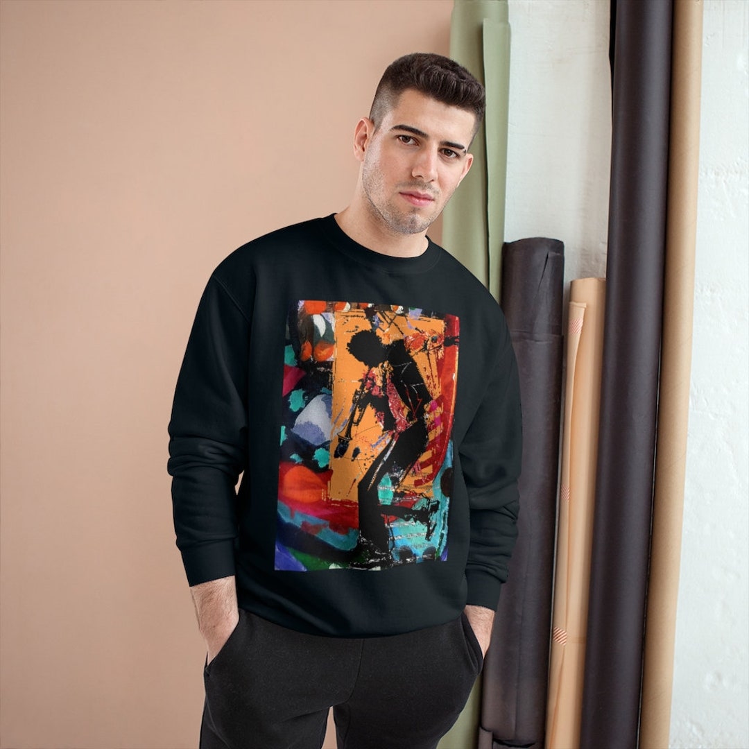 Jazz Scene trumpeter Turquoise/red Champion Sweatshirt 