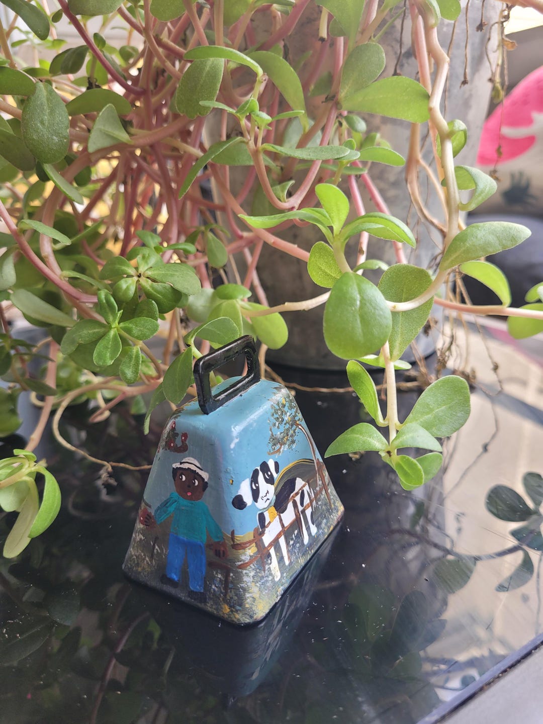 Square Rusted Cowbell Vintage Metal Bell Handpainted With Rusted Farmhouse Cow Scene - Etsy