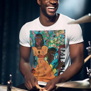 Fats Waller Inspired Tshirt, Unisex Tee, African American Art, Music Lover Gift, Jazz Fan Shirt, Musician Apparel