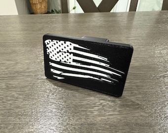 Tattered & Torn American Flag Trailer Hitch Receiver Cover/Plug