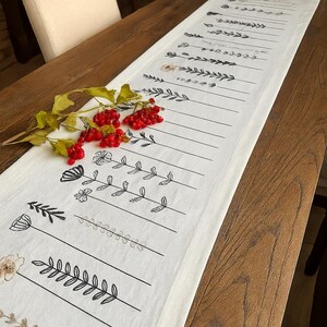 Camino de mesa de lino para comedor, decoración de mesa rústica hecha a mano, mantelería rústica natural para cocina y estilo festivo.