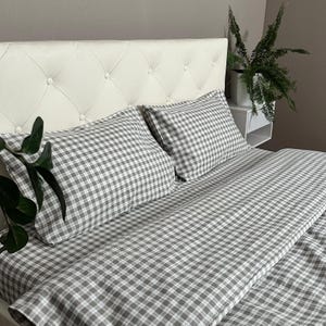 Festliches kariertes Flanellbettwäsche-Set, weiche Baumwollbettwäsche-Blattkollektion, König Königin Bettbezug Design, Muttertagsgeschenkidee