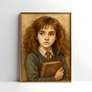 Printable Wall Art - Clever Young Witch Watercolor Portrait - Greatest wirch of her age - Witch and Wizard Home Decor - Instant Download