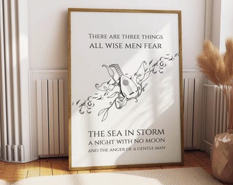 Printable Wall Art - Patrick Rothfuss Quote - All Wise Man Fear - Instant Download - Digital Print