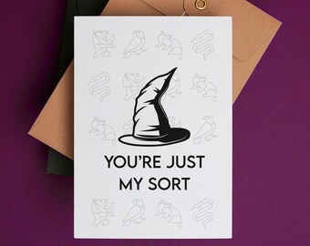 Printable Anniversery Card - You're just my sort - Valentine's Day Card - Love Card for witches and wizards
