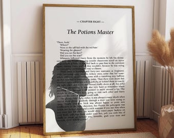 Arte de pared imprimible - Primer libro de HP, capítulo 8 - El maestro de pociones - Decoración del hogar de brujas y magos - Descarga instantánea - Impresión digital para marco