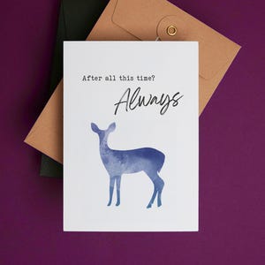 Carte d'anniversaire imprimable - Après tout ce temps, TOUJOURS ! - Carte de Saint-Valentin - Carte d'amour pour sorcières et sorciers