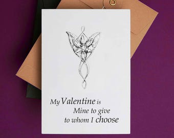 Druckbare Jubiläumskarte - Arwen: My Valentine is mine - Valentinstag Karte - Liebeskarte aus Mittelerde