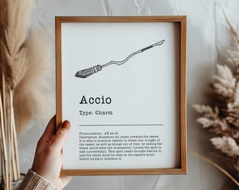 Magic Spell Print - Summoning Charm - Witch and Wizard Home Decor - Instant Download - Digital Print for Frame - Printable Wall Art