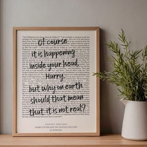 Arte mural imprimible - Por supuesto que sucedió en tu cabeza - Descarga instantánea - Arte de página de libro - Portada de libro - Decoración de oficina, biblioteca y hogar