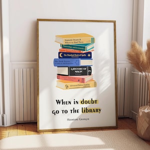 When in Doubt Go to the Library Hermione Granger - Etsy