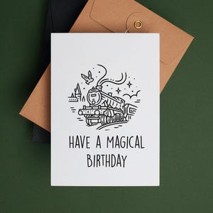 Printable Birthday Card - Magical Birthday Wish - Fun Birthday Greeting for Wizard and Witches who Waiting Letter from Magic School